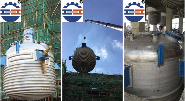 不銹鋼外盤管反應釜安裝圖 不銹鋼外盤管反應釜安裝圖